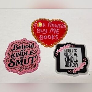 Flatback Funny Kindle Dark Romance Focal Bead Badge Keychain Bag Clip Crafts‎